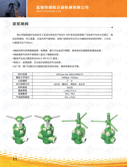 泥漿閘閥